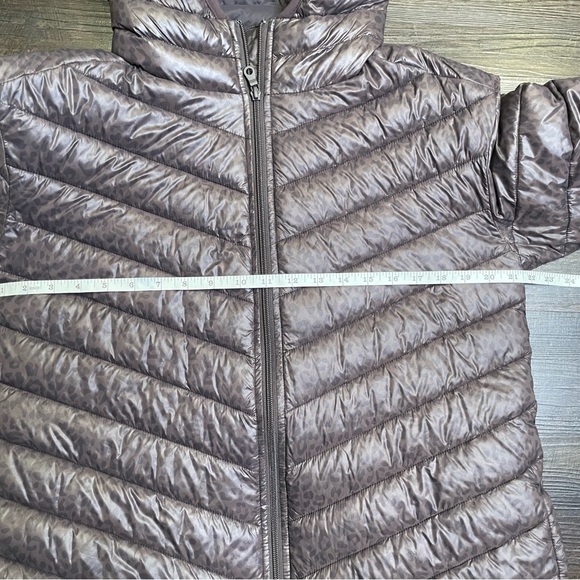 Offline‎ By Aerie Hooded Brown Cheetah Print Puffer Jacket Womens Small Full Zip - Picture 8 of 12
